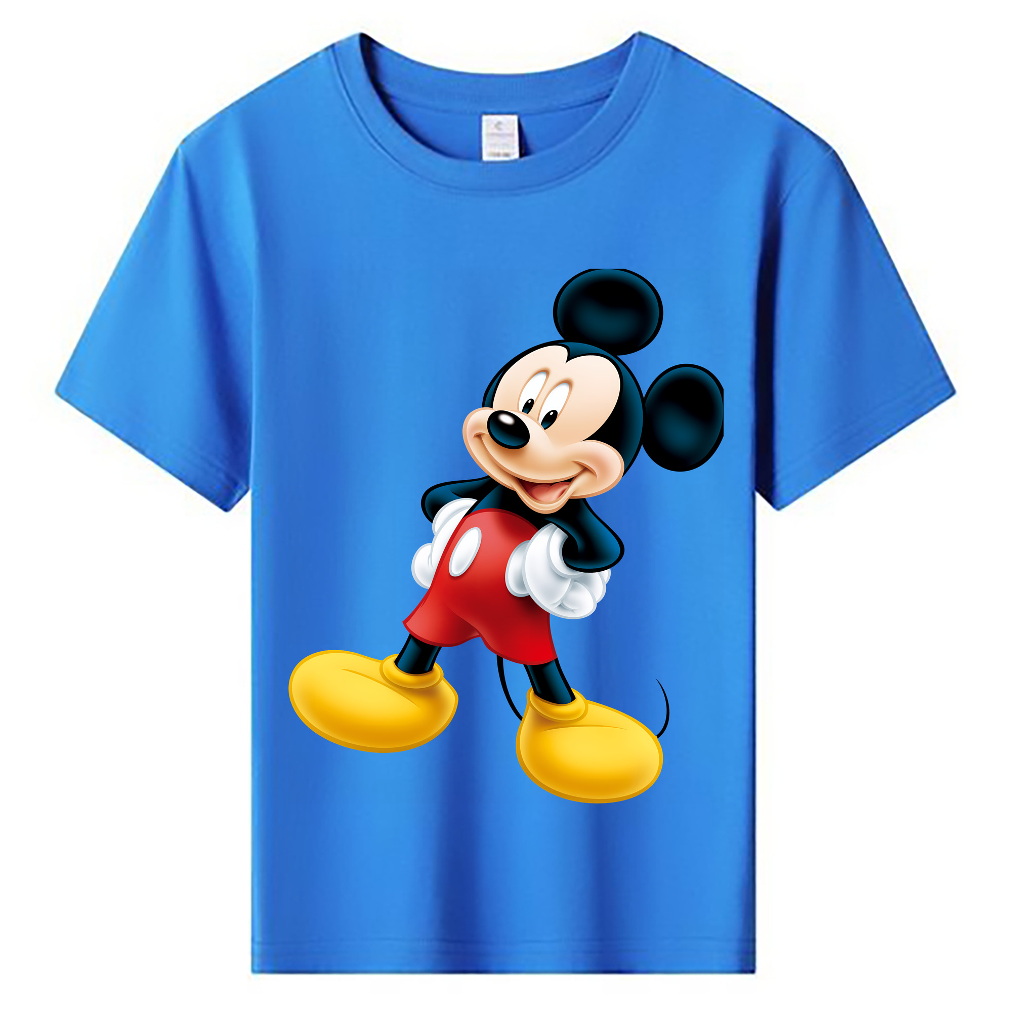 （画像用） ミッキーマウス Mickey Mouse 綿100％キッズTシャツ（フロントプリント）